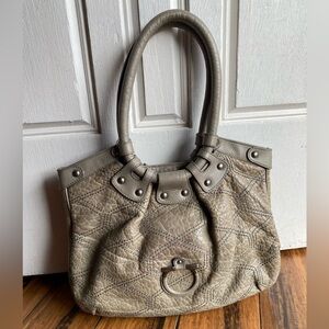 Salvatore Ferragamo Celtico purse bag gray leather quilted design